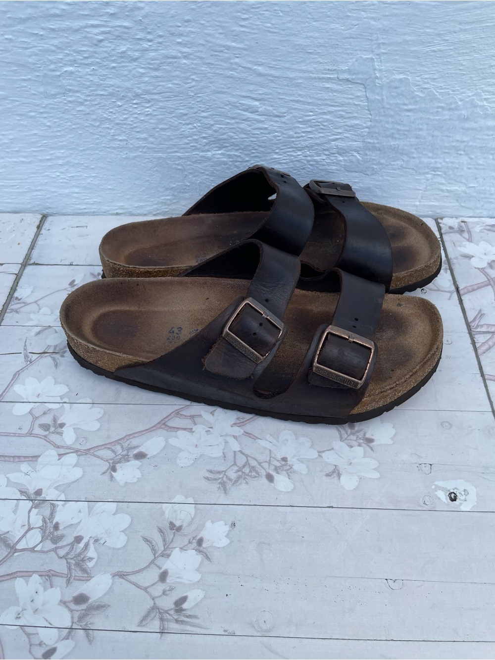 Birkenstock Men's Double-Strap Black Leather Slide Sandals - Picture 5 of 10